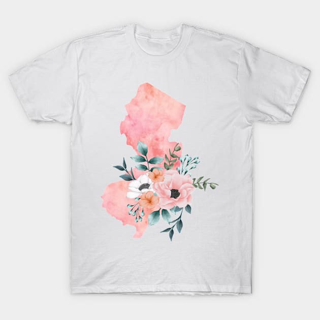 New Jersey Floral T-Shirt by bloomnc